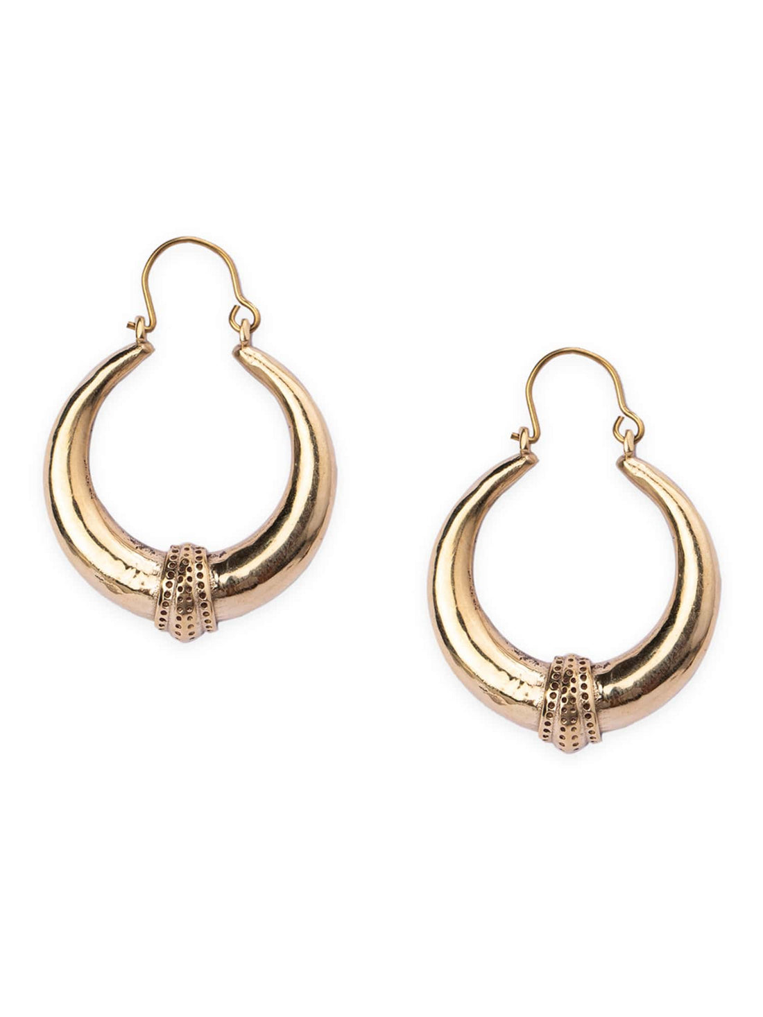 Daily Wear Hoops Earrings - Traditional Gold-Plated Brass Earrings By Studio One Love