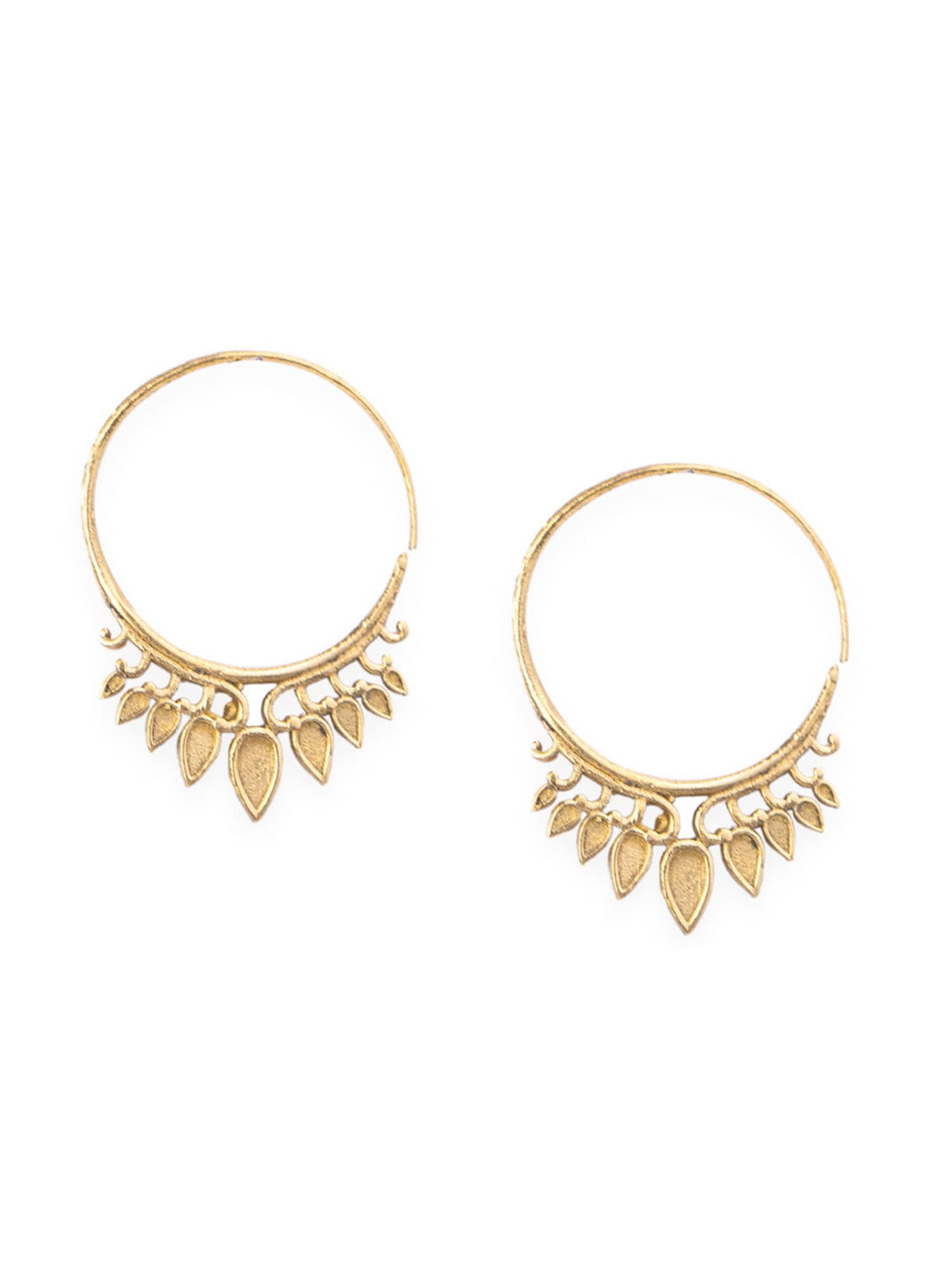 Work Wear Hoops Earrings - Traditional Gold-Plated Brass Earrings By Studio One Love