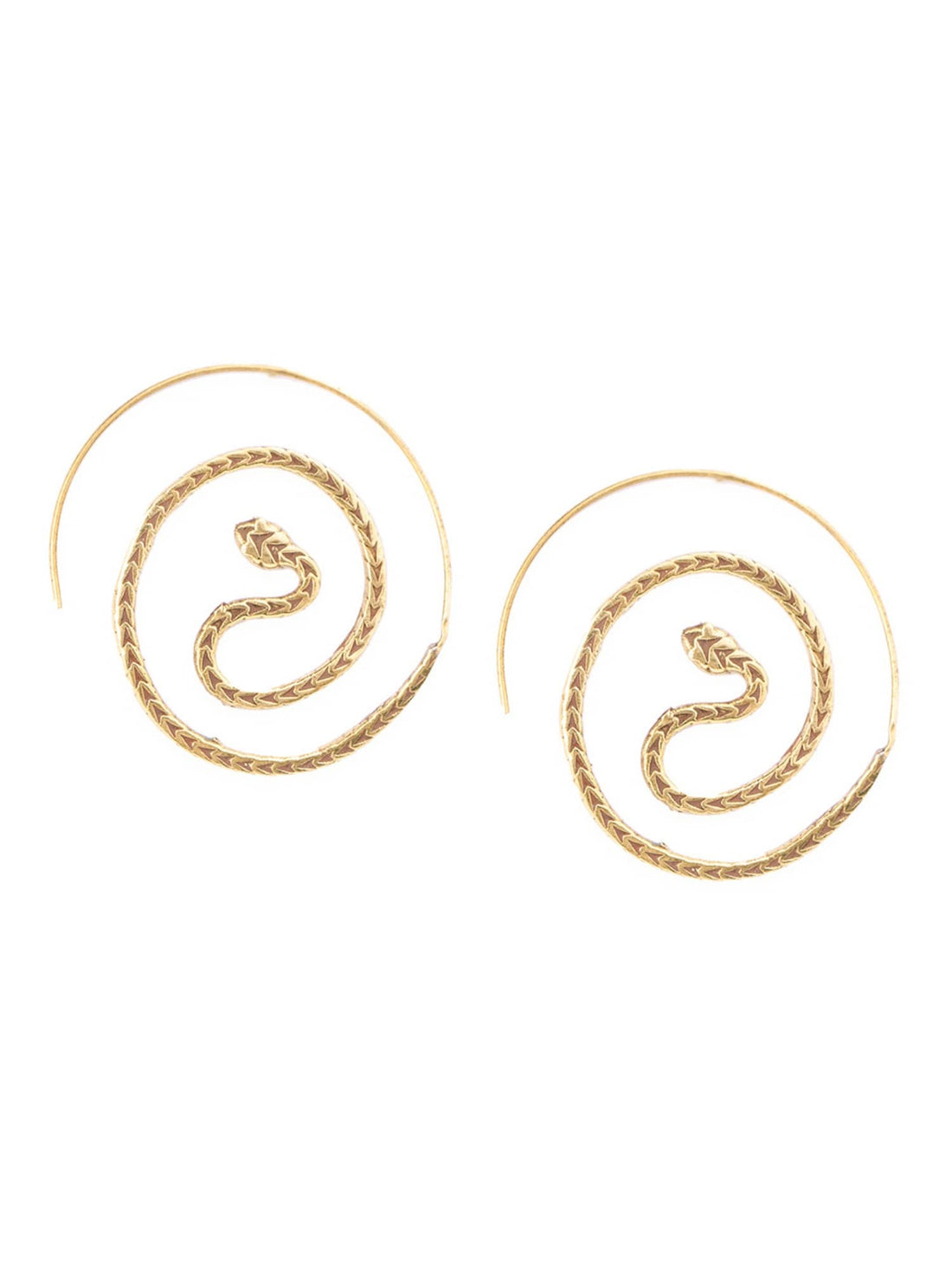 Work Wear Hoops Earrings - Western Gold-Plated Brass Earrings By Studio One Love