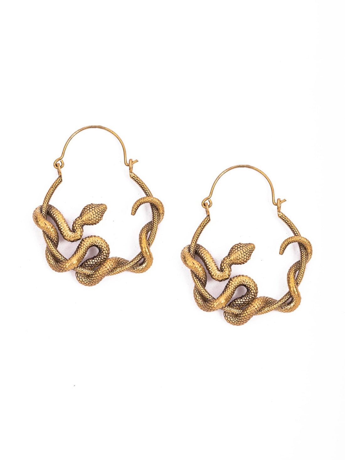 Party Wear Hoops Earrings - Elegant Serpents Gold and Silver-Plated Brass Earrings By Studio One Love