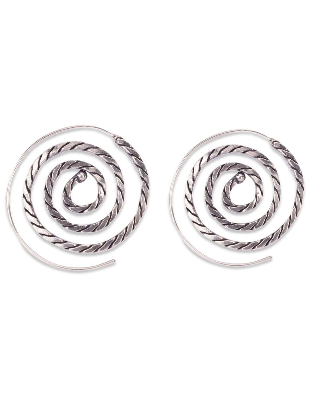 Daily Wear Hoops Earrings - Western Silver-Plated Brass Earrings By Studio One Love