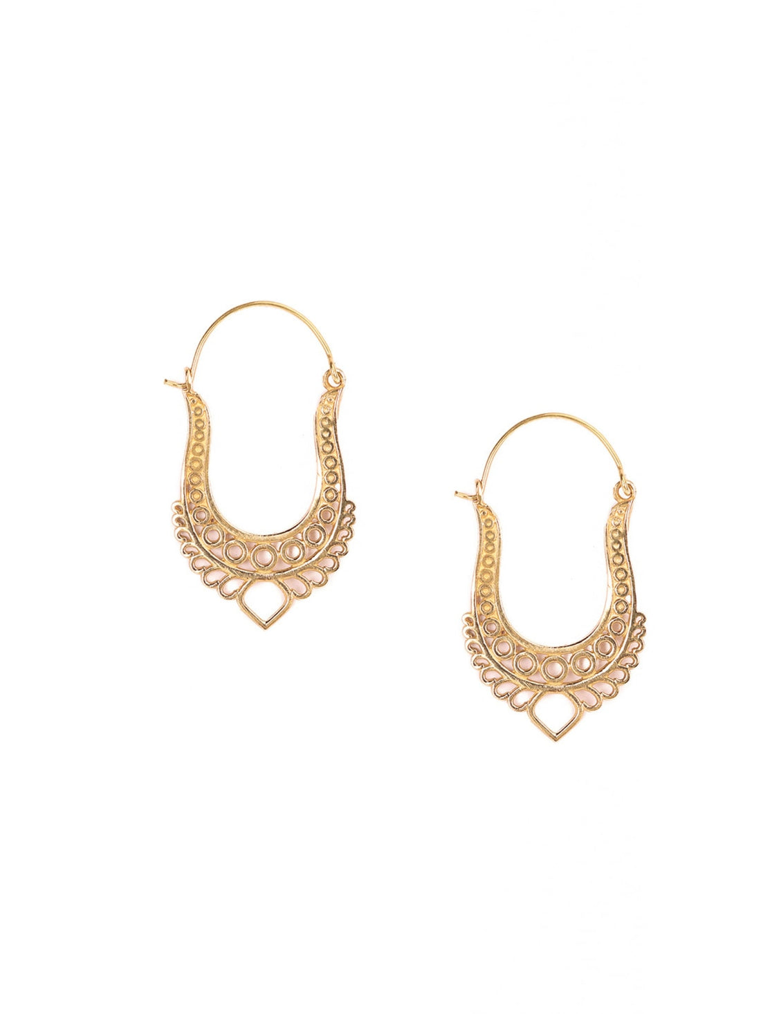 Daily Wear Hoops Earrings - Traditional Gold-Plated Brass Earrings By Studio One Love