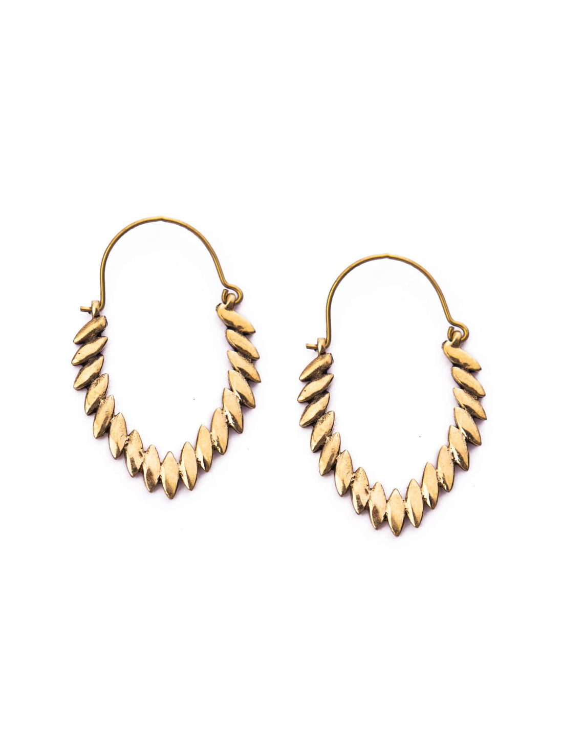 Work Wear Hoops Earrings - Western Gold-Plated Brass Earrings By Studio One Love