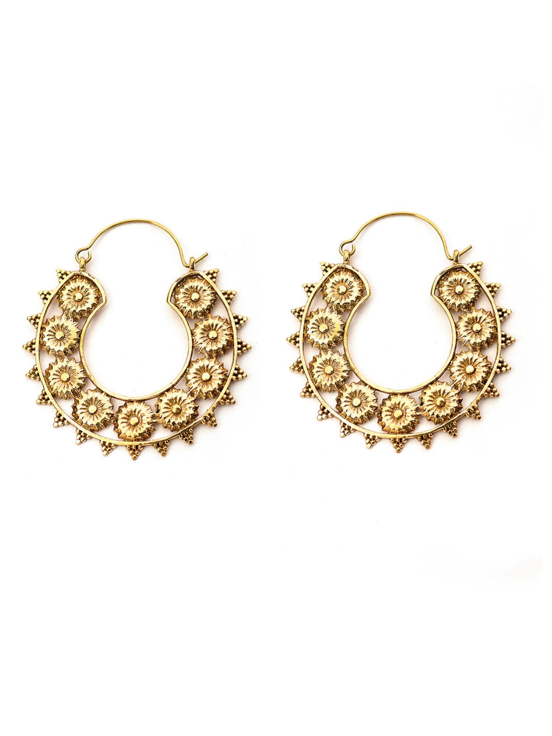 Festive Wear Hoops Earrings - Traditional Gold-Plated Brass Earrings By Studio One Love