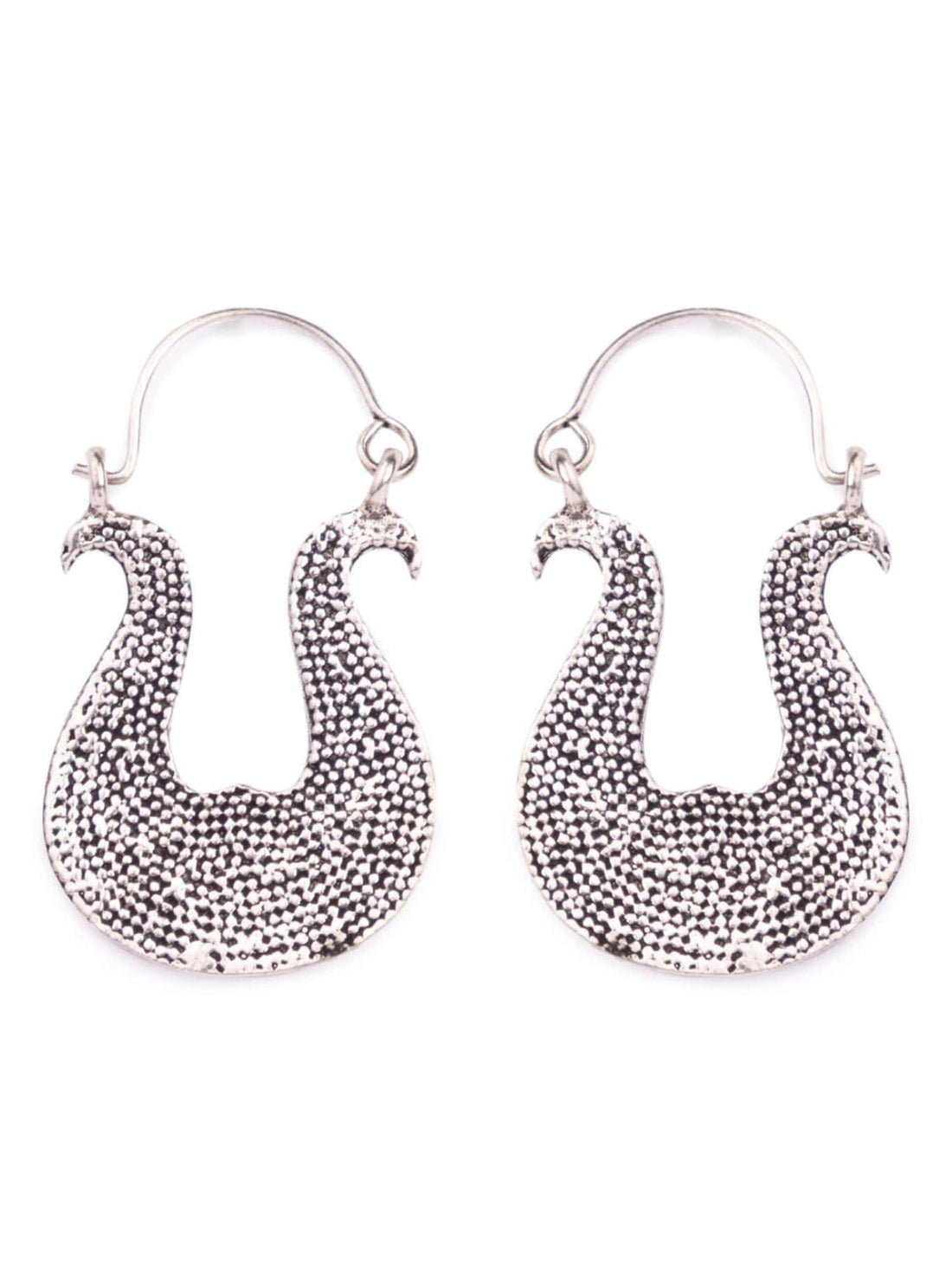 Daily Wear Hoops Earrings - Global Glamour Silver-Plated Brass Earrings By Studio One Love