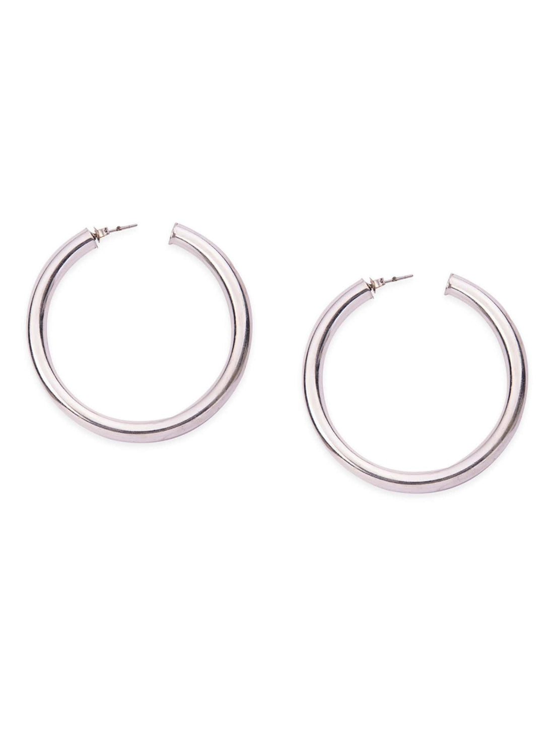 Daily Wear Hoops Earrings - Statement Silver-Plated Brass Earrings By Studio One Love