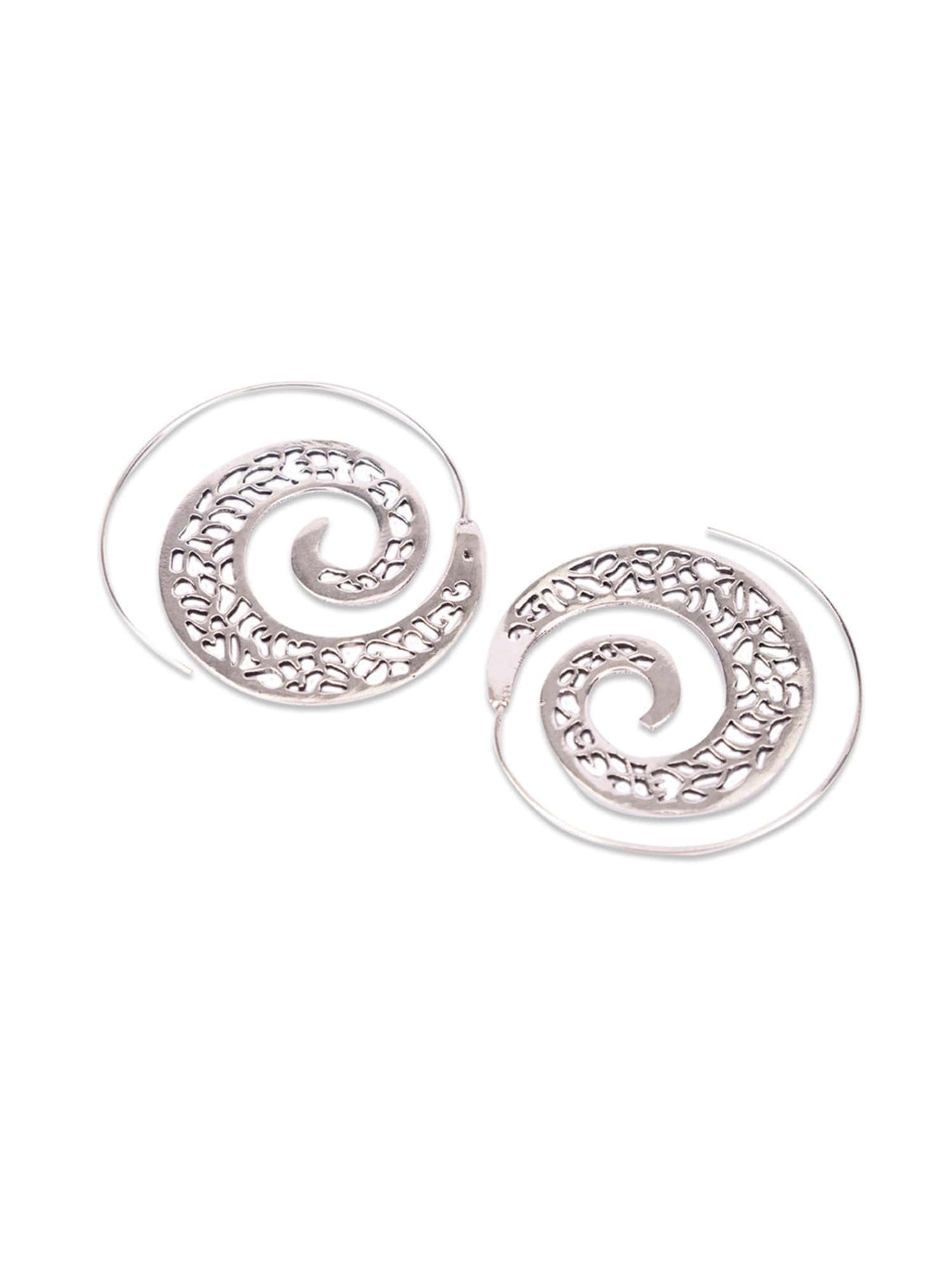 Work Wear Hoops Earrings - Western Silver-Plated Brass Earrings By Studio One Love