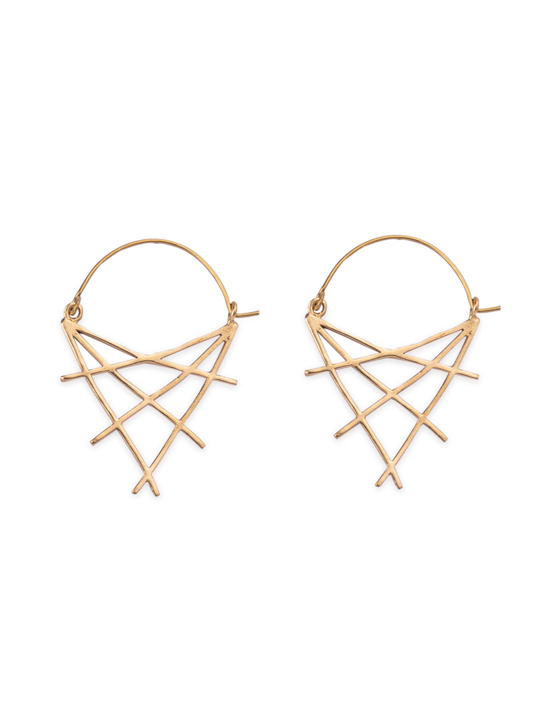 Work Wear Hoops Earrings - Western Gold and Silver-Plated Brass Earrings By Studio One Love