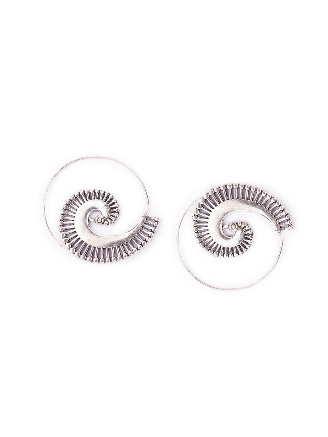 Work Wear Hoops Earrings - Timeless Simplicity Silver-Plated Brass Earrings By Studio One Love