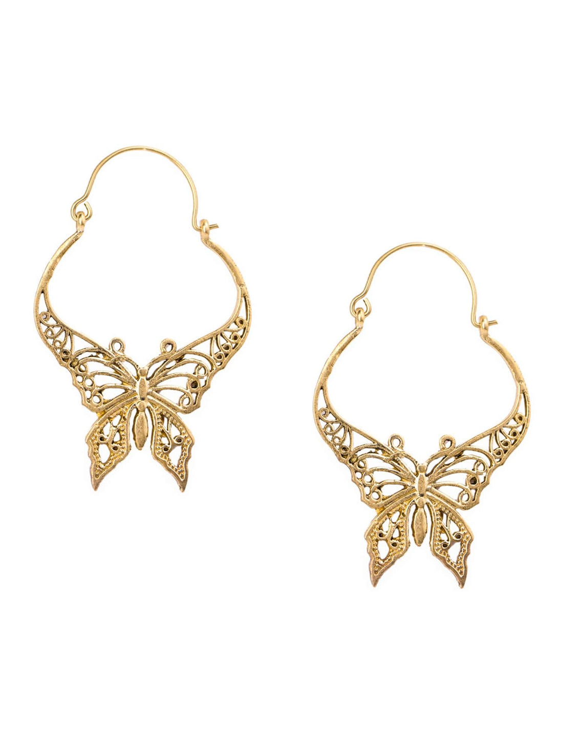 Party Wear Hoops Earrings - Western Gold-Plated Brass Earrings By Studio One Love