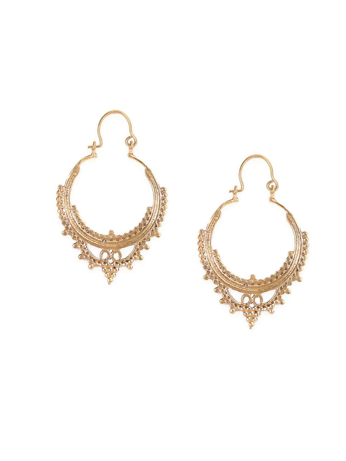 Daily Wear Hoops Earrings - Traditional Gold-Plated Brass Earrings By Studio One Love