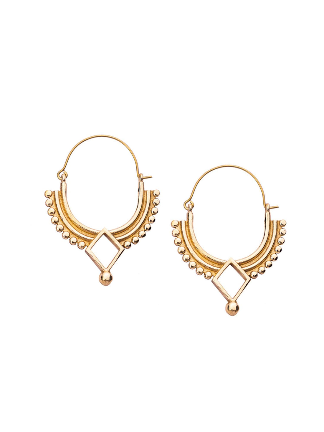 Daily Wear Hoops Earrings - Traditional Gold-Plated Brass Earrings By Studio One Love