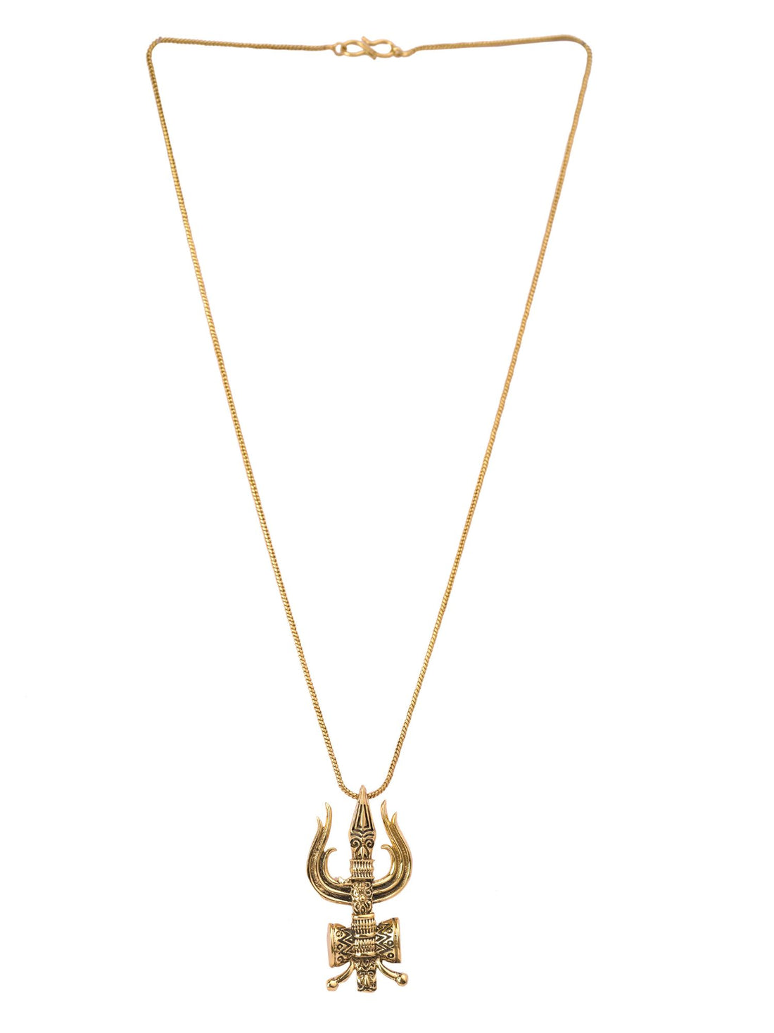 Studio One Love Trisula Brass-Plated Pendant With Chain