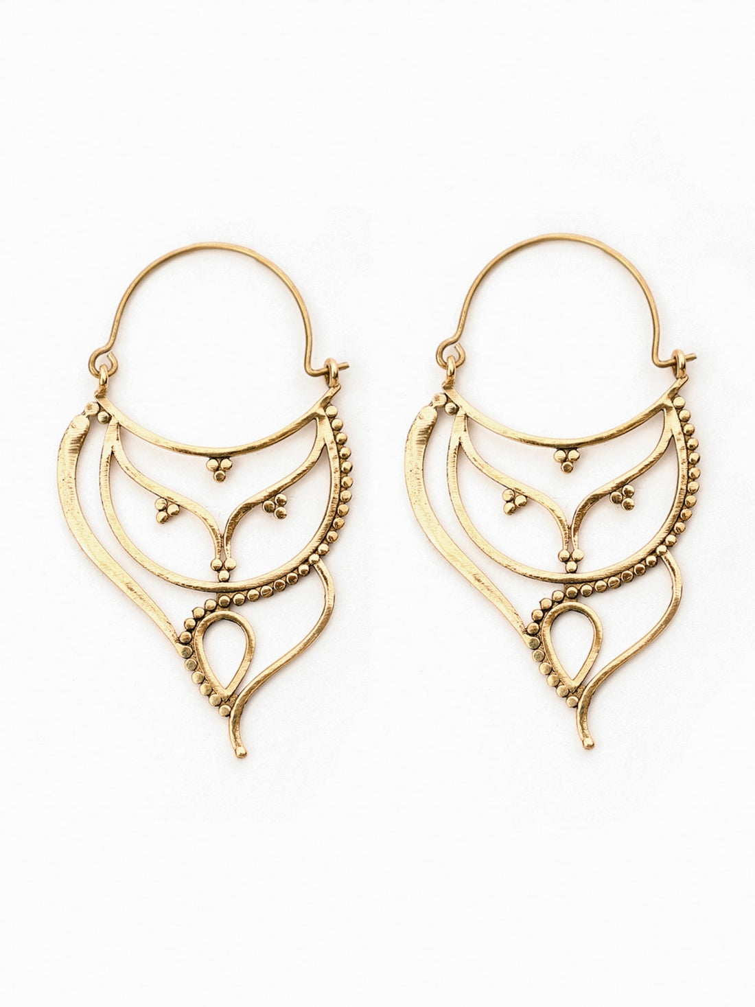 Daily Wear Hoops Earrings - Traditional Gold-Plated Brass Earrings By Studio One Love