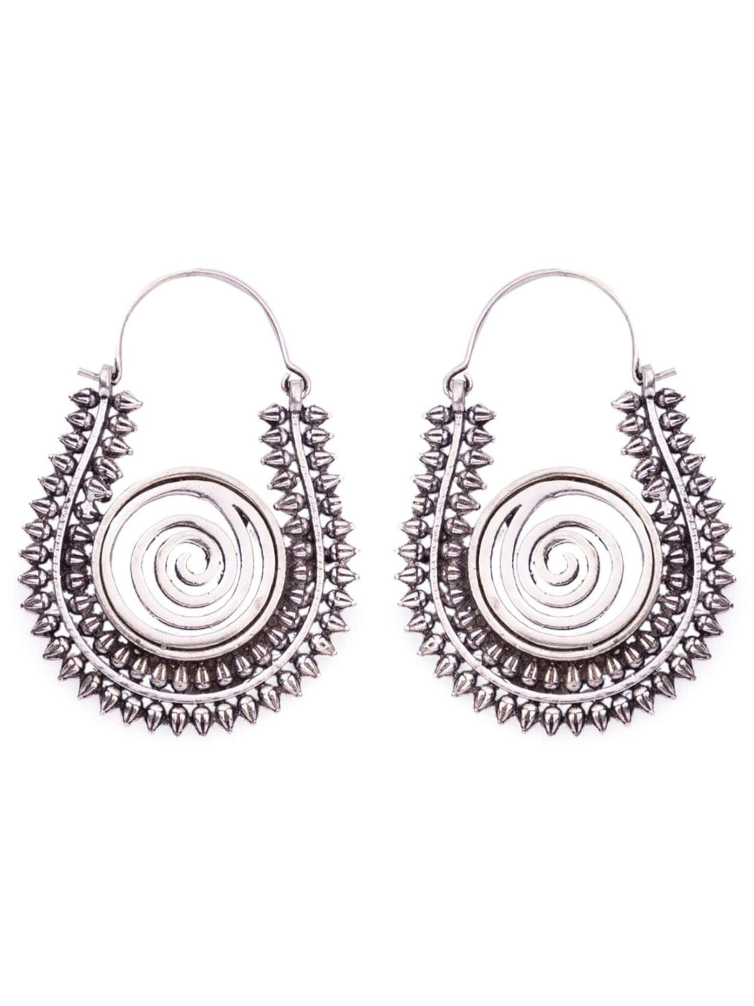 Festive Wear Hoops Earrings - Refined Radiance Gold and Silver-Plated Brass Earrings By Studio One Love