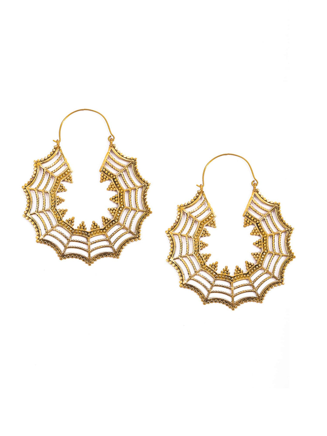 Party Wear Hoops Earrings - Artistic Expression Gold and Silver-Plated Brass Earrings By Studio One Love