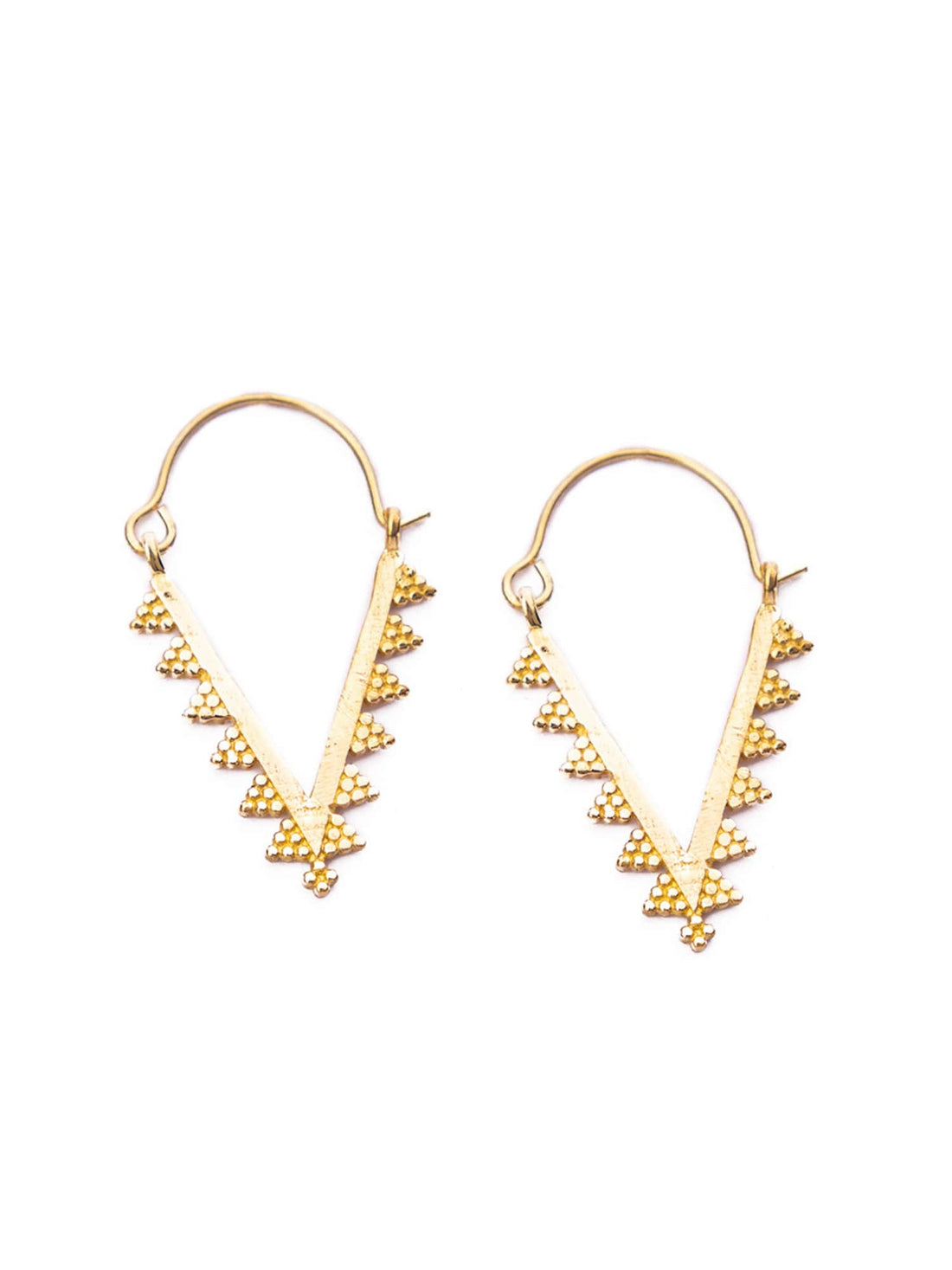 Daily Wear Hoops Earrings - Traditional Gold-Plated Brass Earrings By Studio One Love