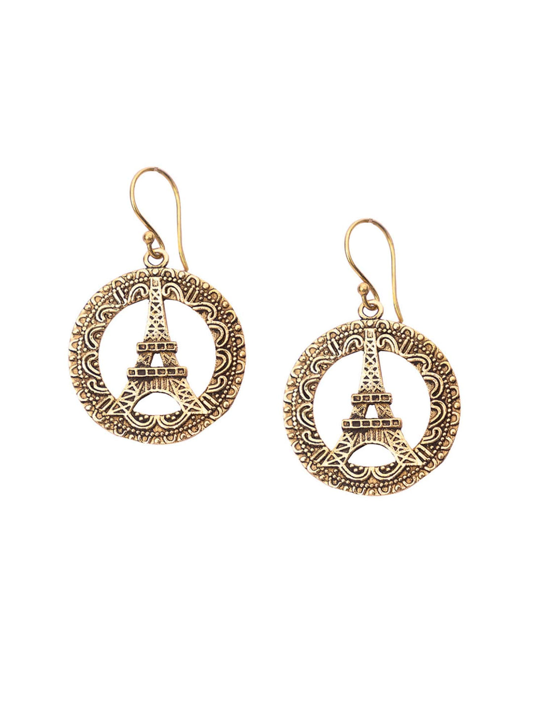 Party Wear Drops & Danglers Earrings - Western Gold-Plated Brass Earrings By Studio One Love