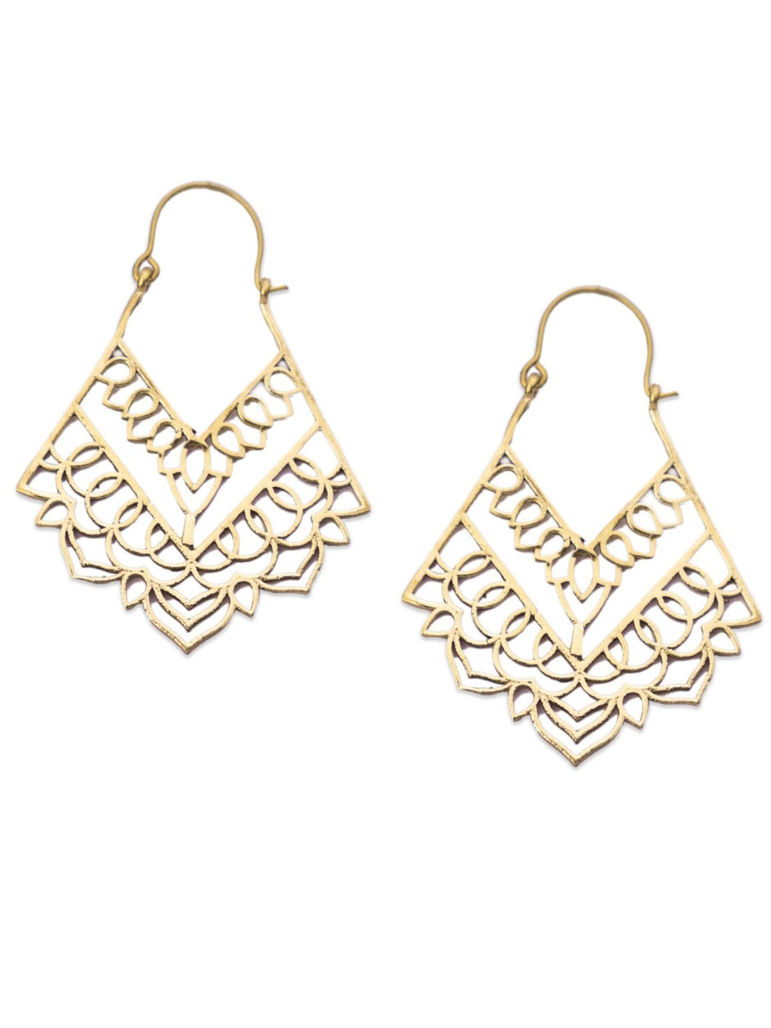 Daily Wear Hoops Earrings - Traditional Gold-Plated Brass Earrings By Studio One Love