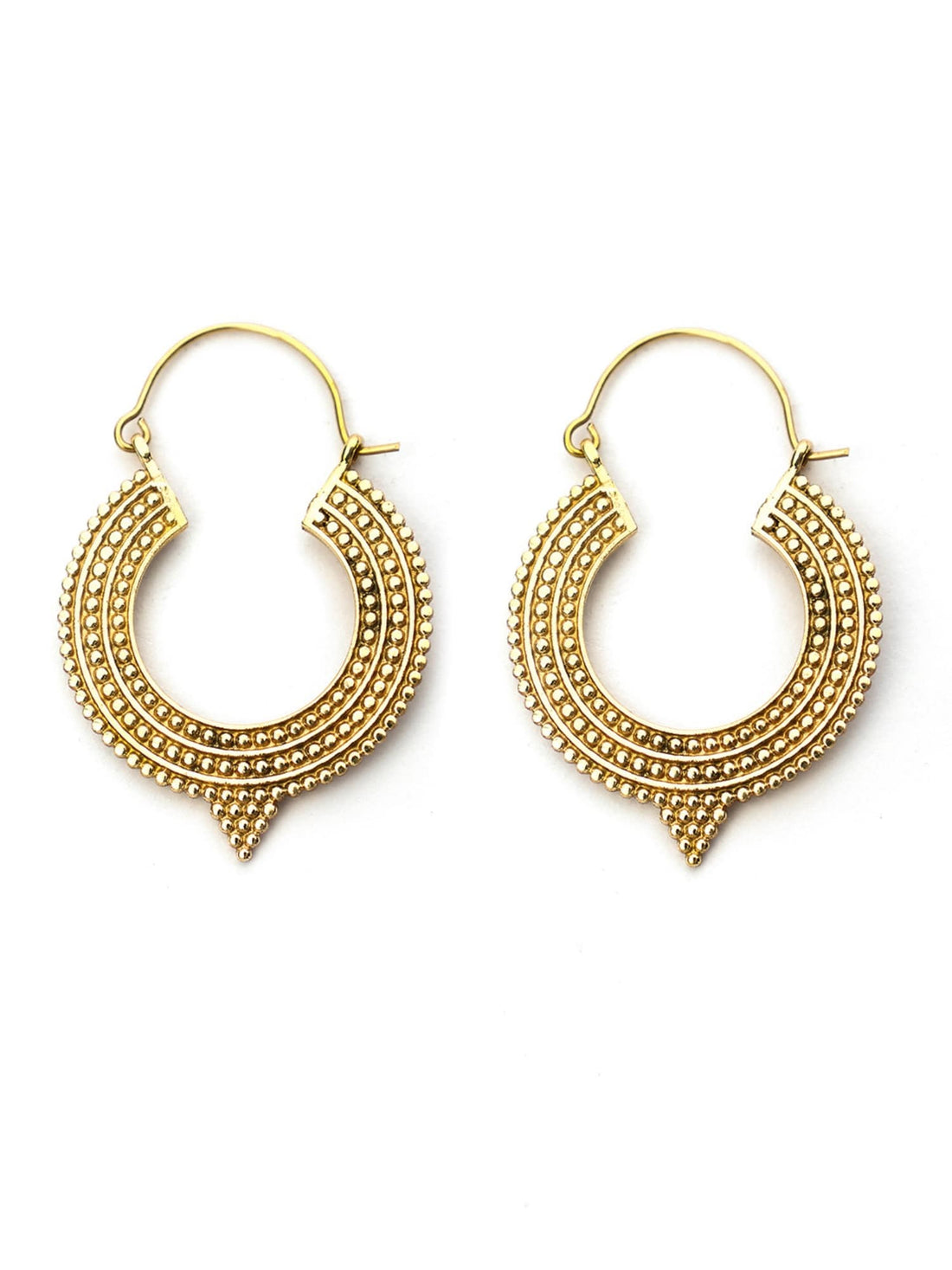 Work Wear Hoops Earrings - Traditional Gold-Plated Brass Earrings By Studio One Love