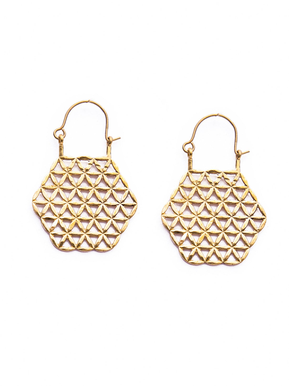 Work Wear Hoops Earrings - Western Gold-Plated Brass Earrings By Studio One Love