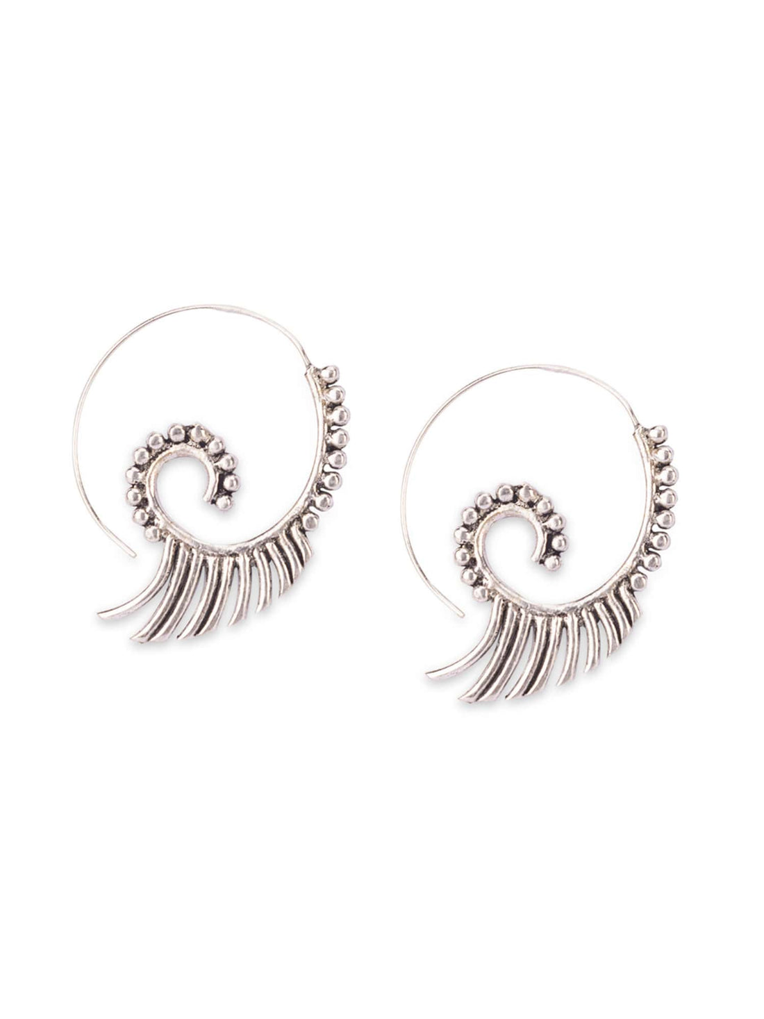 Party Wear Hoops Earrings - Urban Elegance Silver-Plated Brass Earrings By Studio One Love