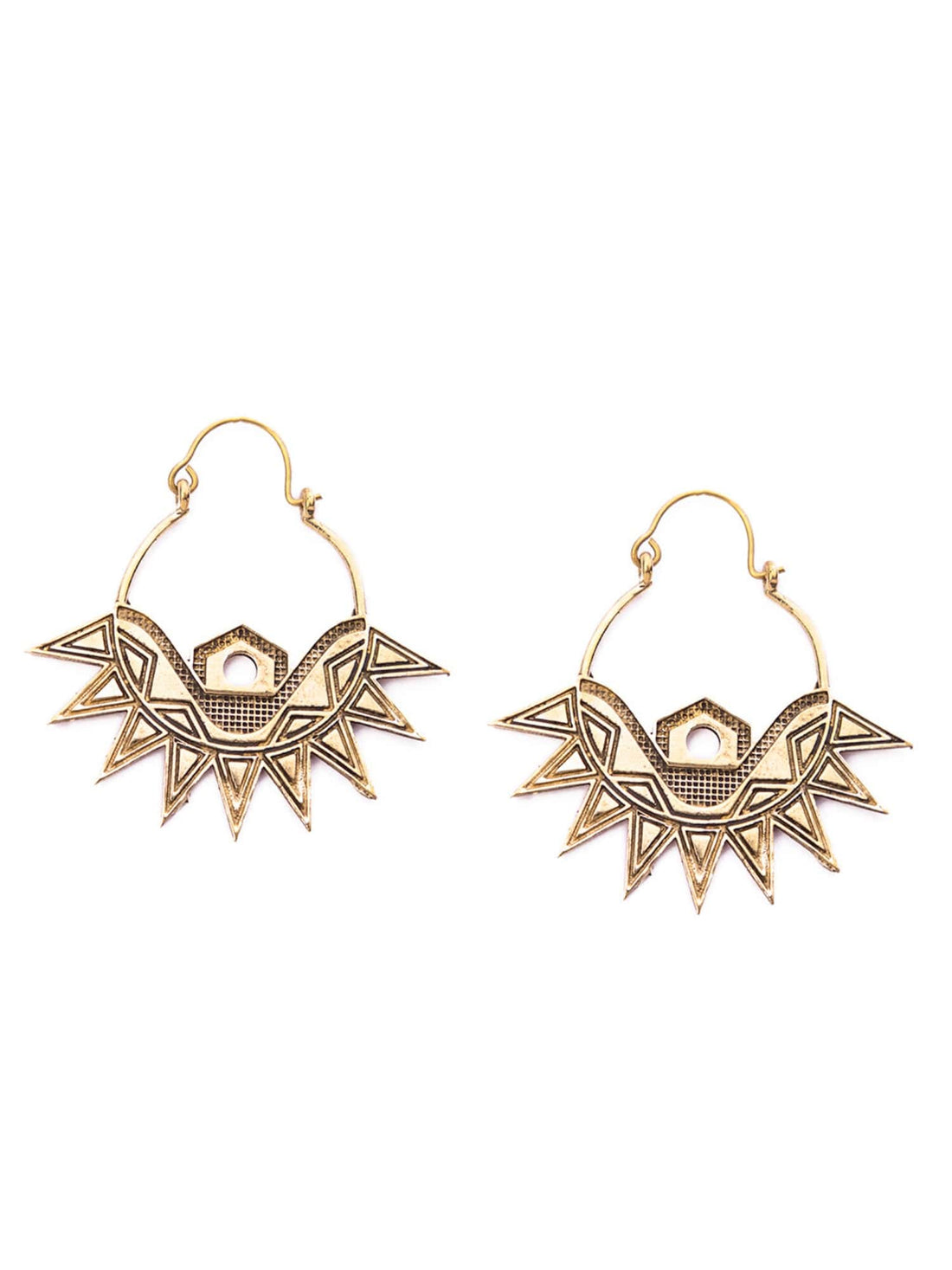 Daily Wear Hoops Earrings - Western Gold-Plated Brass Earrings By Studio One Love