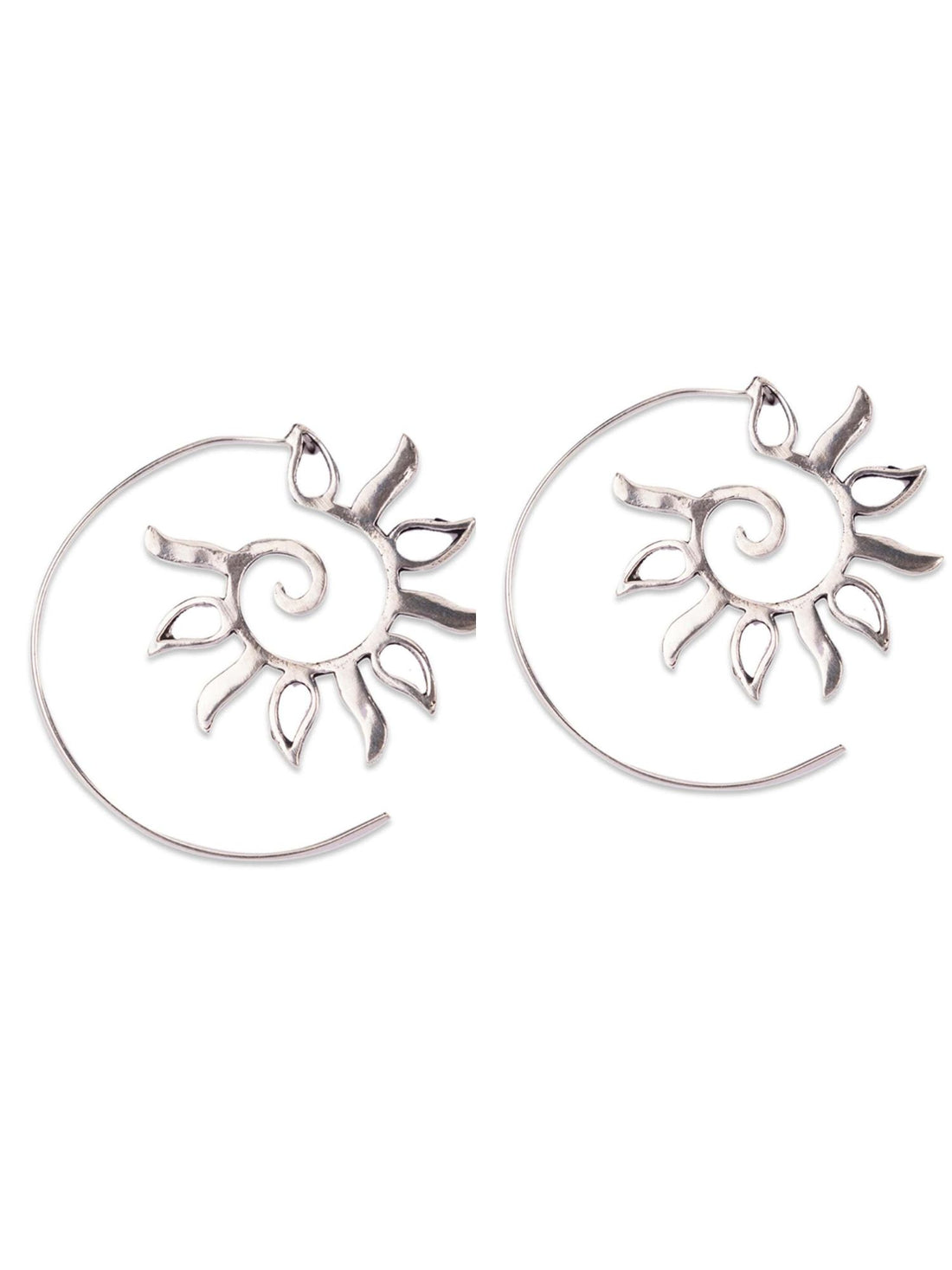 Party Wear Hoops Earrings - Western Silver-Plated Brass Earrings By Studio One Love