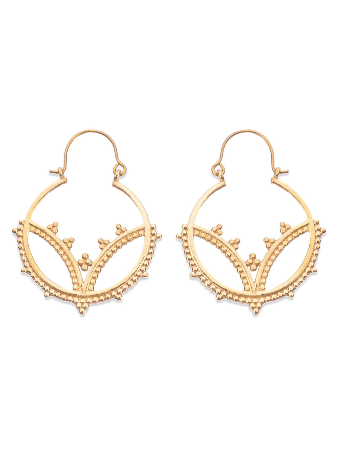 Work Wear Hoops Earrings - Traditional Gold-Plated Brass Earrings By Studio One Love