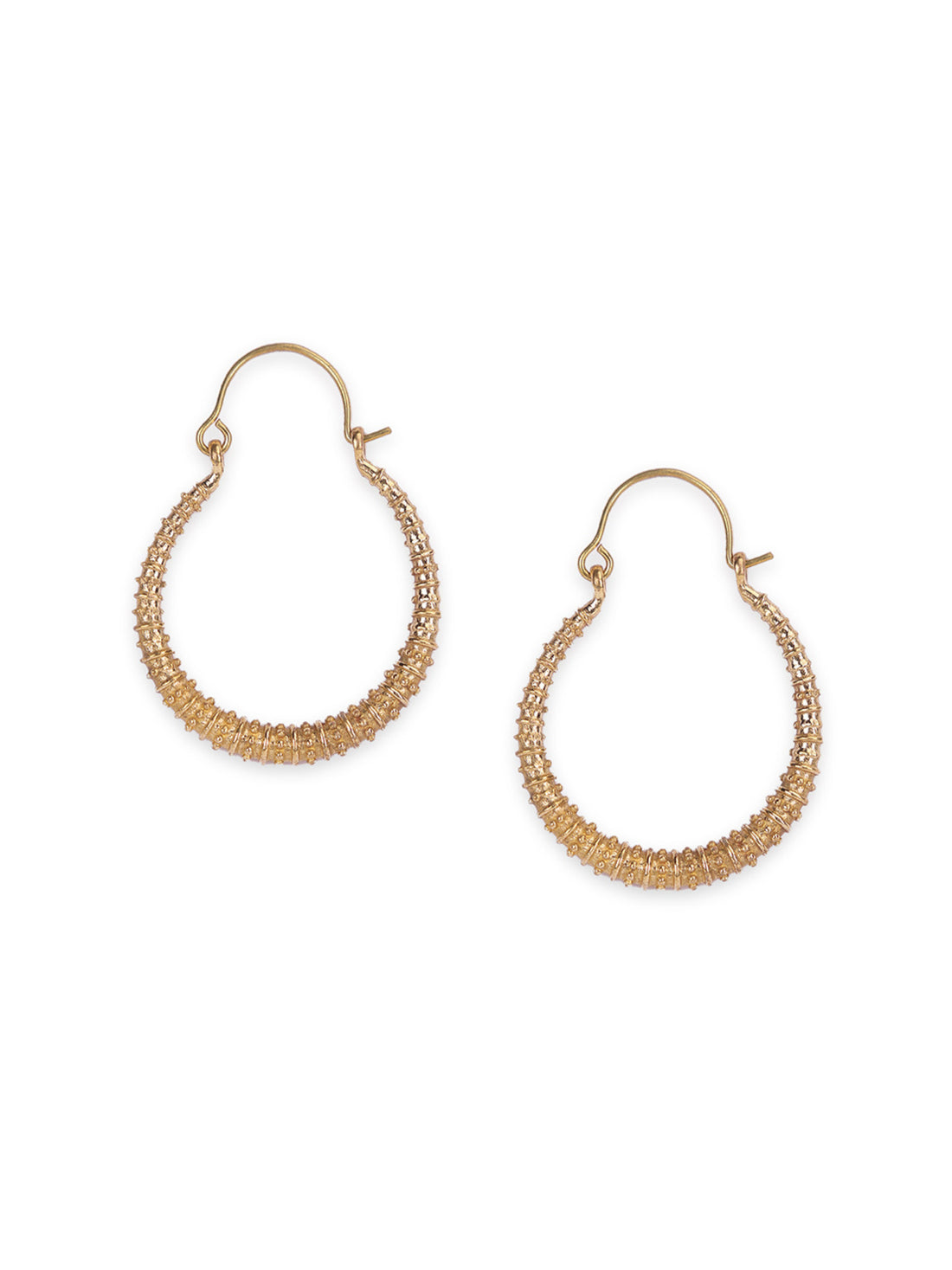 Festive Wear Hoops Earrings - Traditional Gold-Plated Brass Earrings By Studio One Love