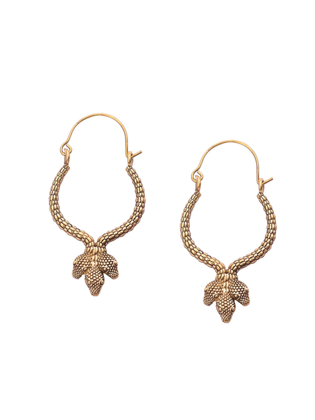 Party Wear Hoops Earrings - Traditional Gold-Plated Brass Earrings By Studio One Love