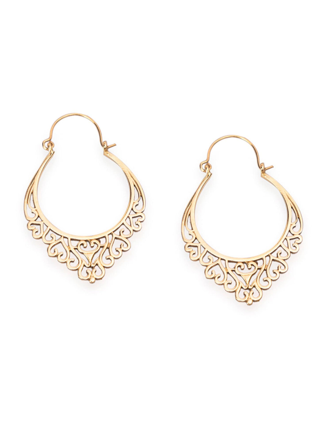 Daily Wear Hoops Earrings - Traditional Gold-Plated Brass Earrings By Studio One Love