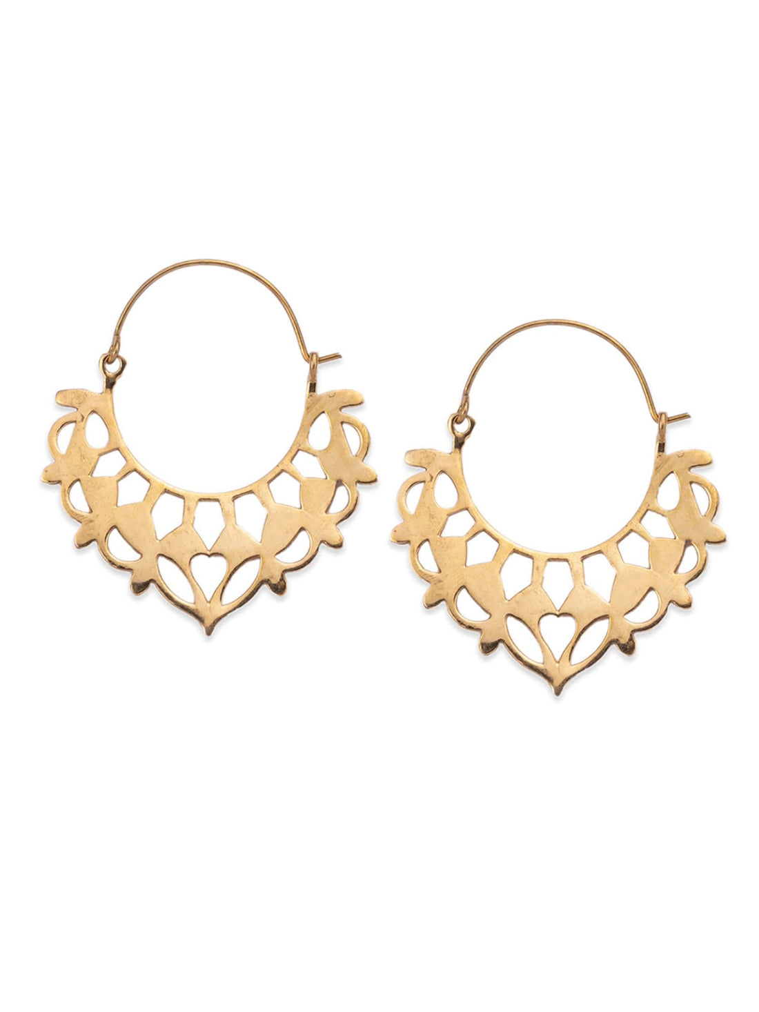 Festive Wear Hoops Earrings - Cultural Couture Gold and silver-Plated Brass Earrings By Studio One Love