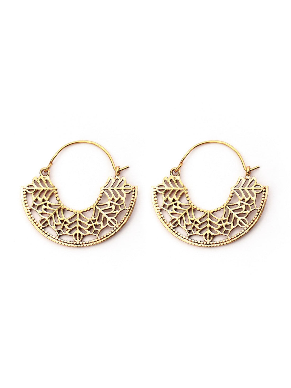 Festive Wear Hoops Earrings - Traditional Gold-Plated Brass Earrings By Studio One Love