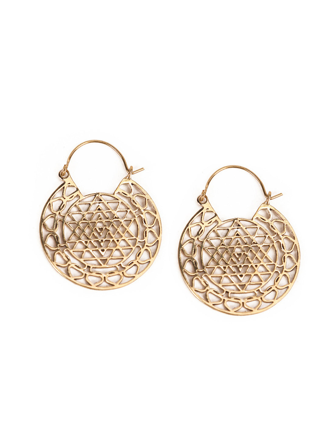 Party Wear Hoops Earrings - Western Gold-Plated Brass Earrings By Studio One Love