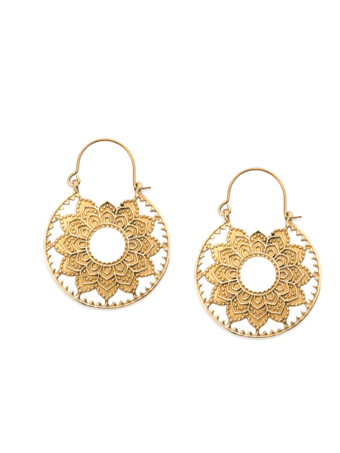 Festive Wear Hoops Earrings - Traditional Gold-Plated Brass Earrings By Studio One Love