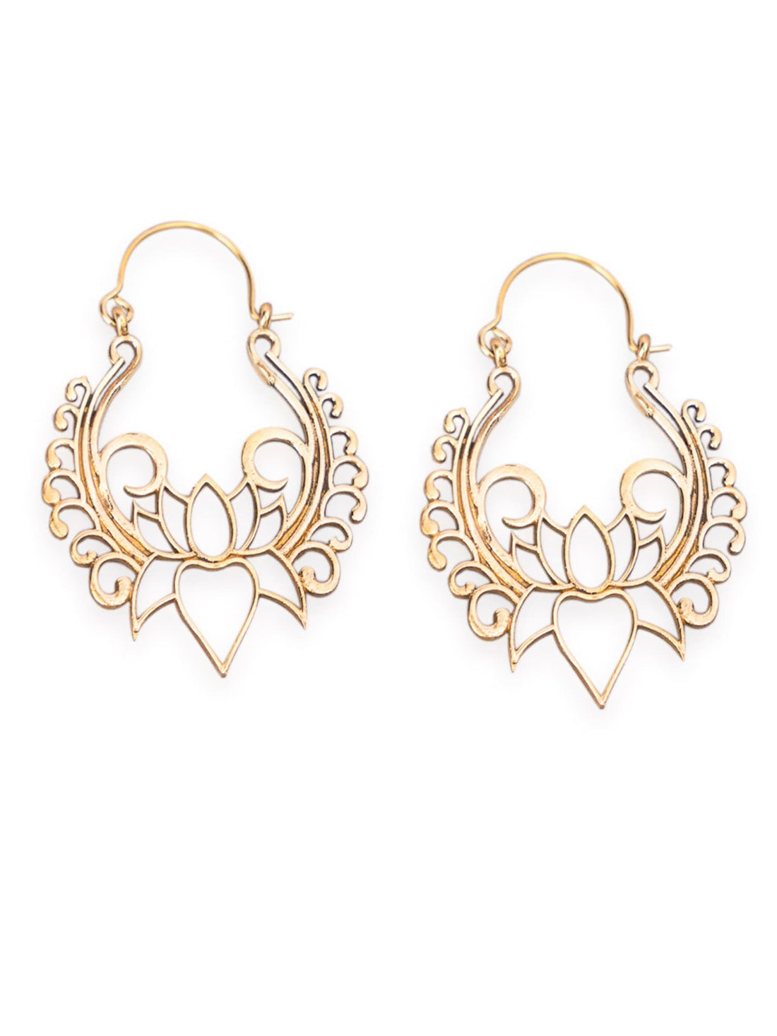 Festive Wear Hoop Earrings - Traditional Gold-Plated Brass Earrings By Studio One Love