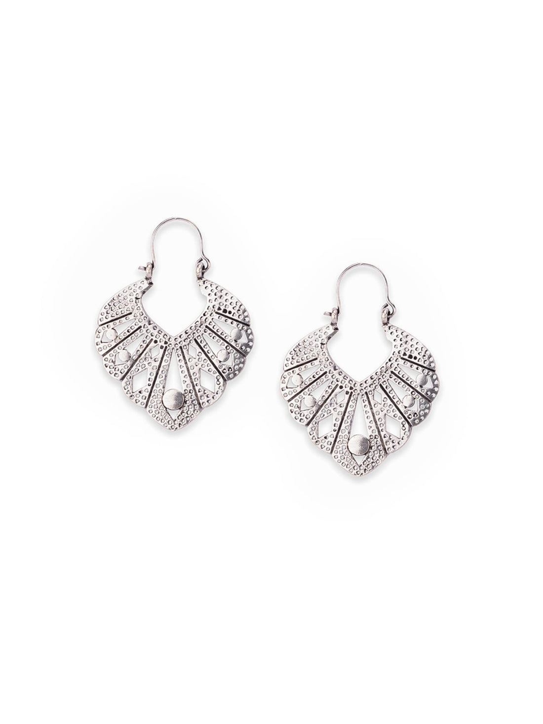 Festive Wear Hoops Earrings - Traditional Silver-Plated Brass Earrings By Studio One Love