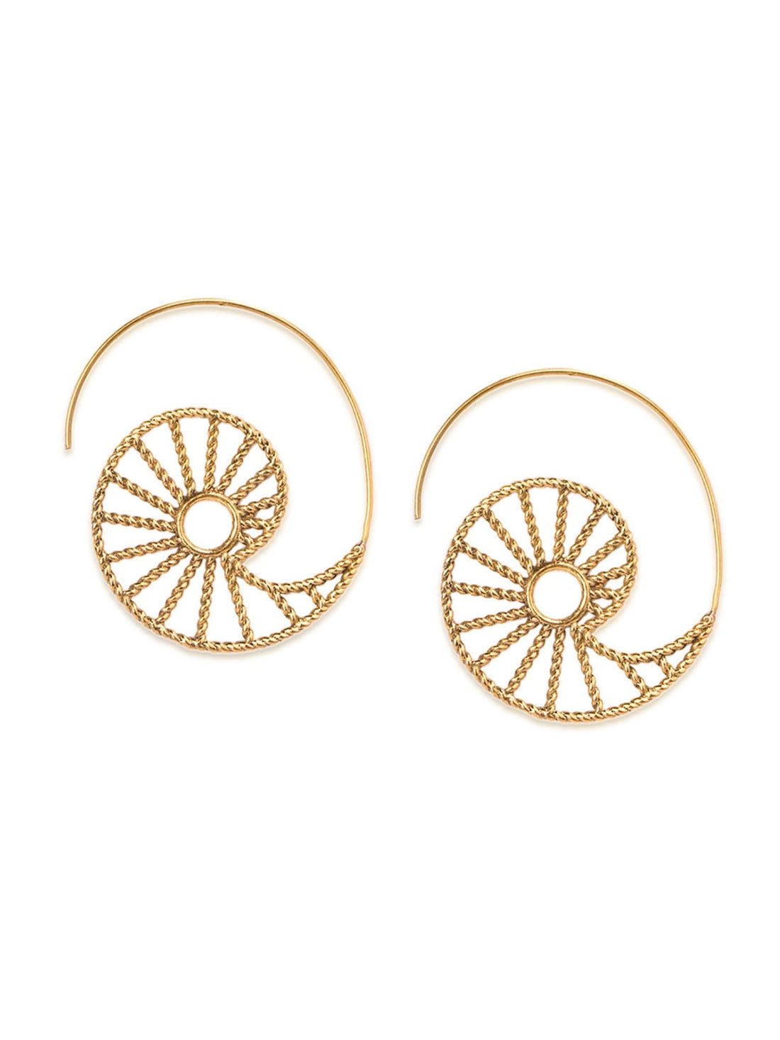 Work Wear Hoops Earrings - Pure Harmony Gold and Silver-Plated Brass Earrings By Studio One Love