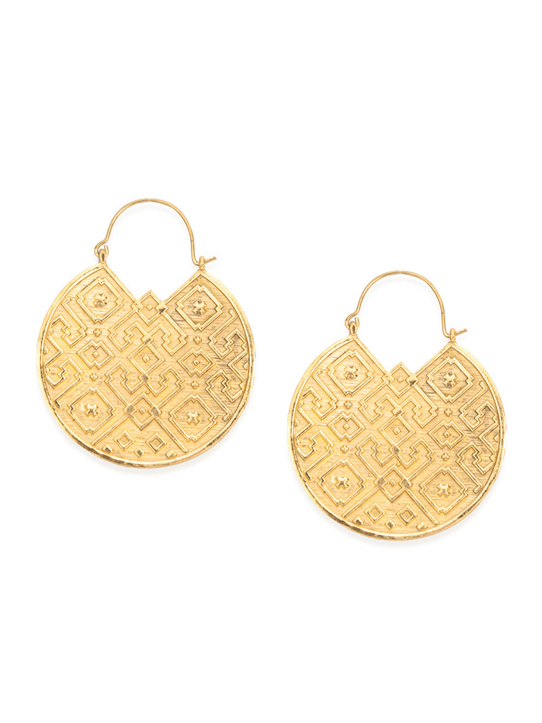 Festive Wear Hoops Earrings - Western Gold and Silver-Plated Brass Earrings By Studio One Love