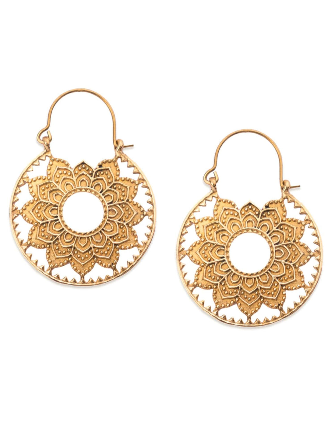 Festive Wear Hoops Earrings - Traditional Gold-Plated Brass Earrings By Studio One Love