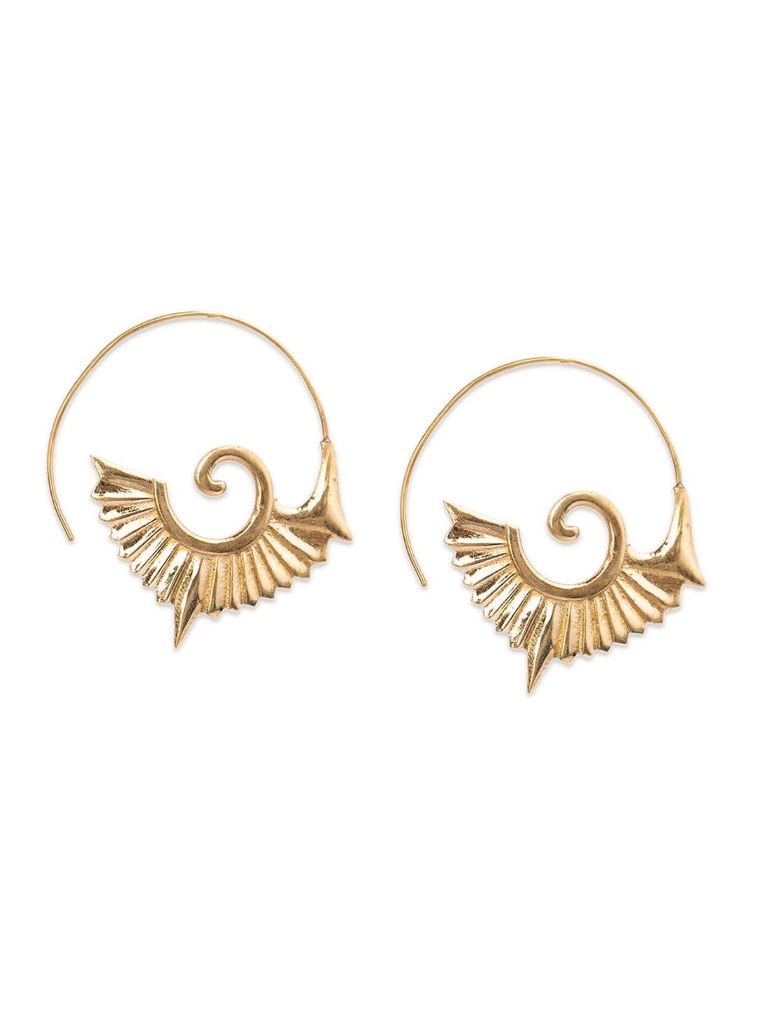 Party Wear Hoops Earrings - Western Gold-Plated Brass Earrings By Studio One Love