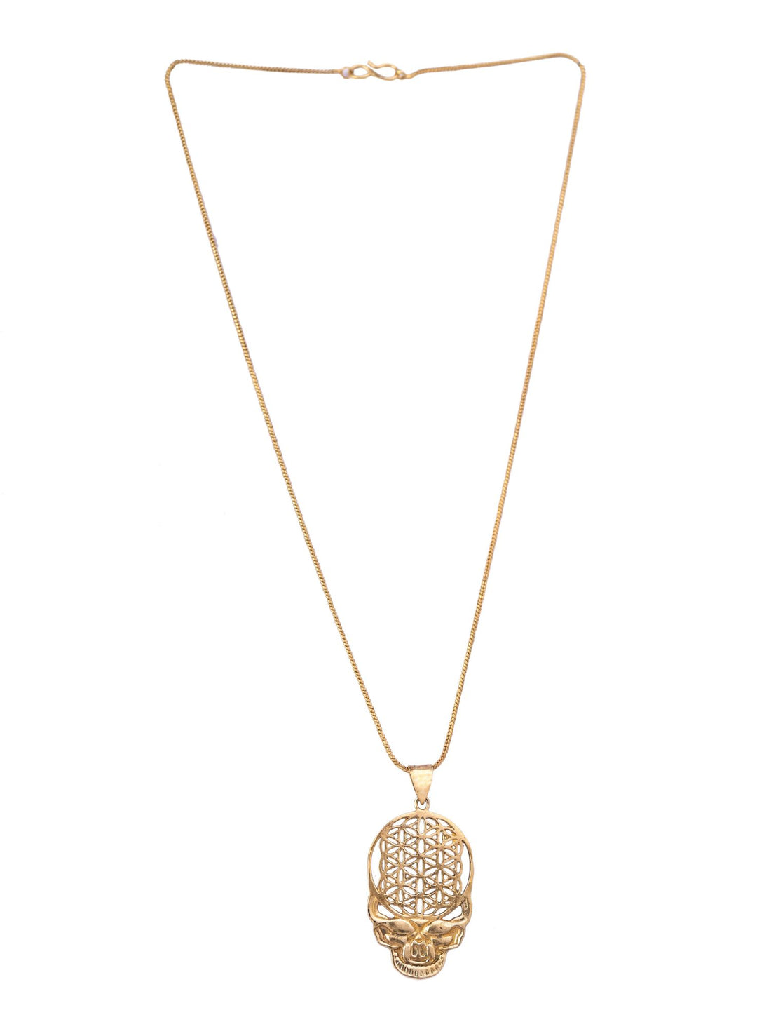 Brass-Plated Contemporary Pendant With Chain By Studio One Love