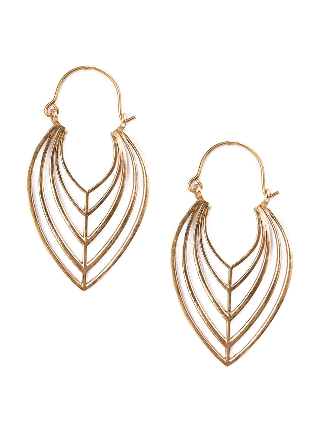 Festive Wear Hoops Earrings - Traditional Gold-Plated Brass Earrings By Studio One Love