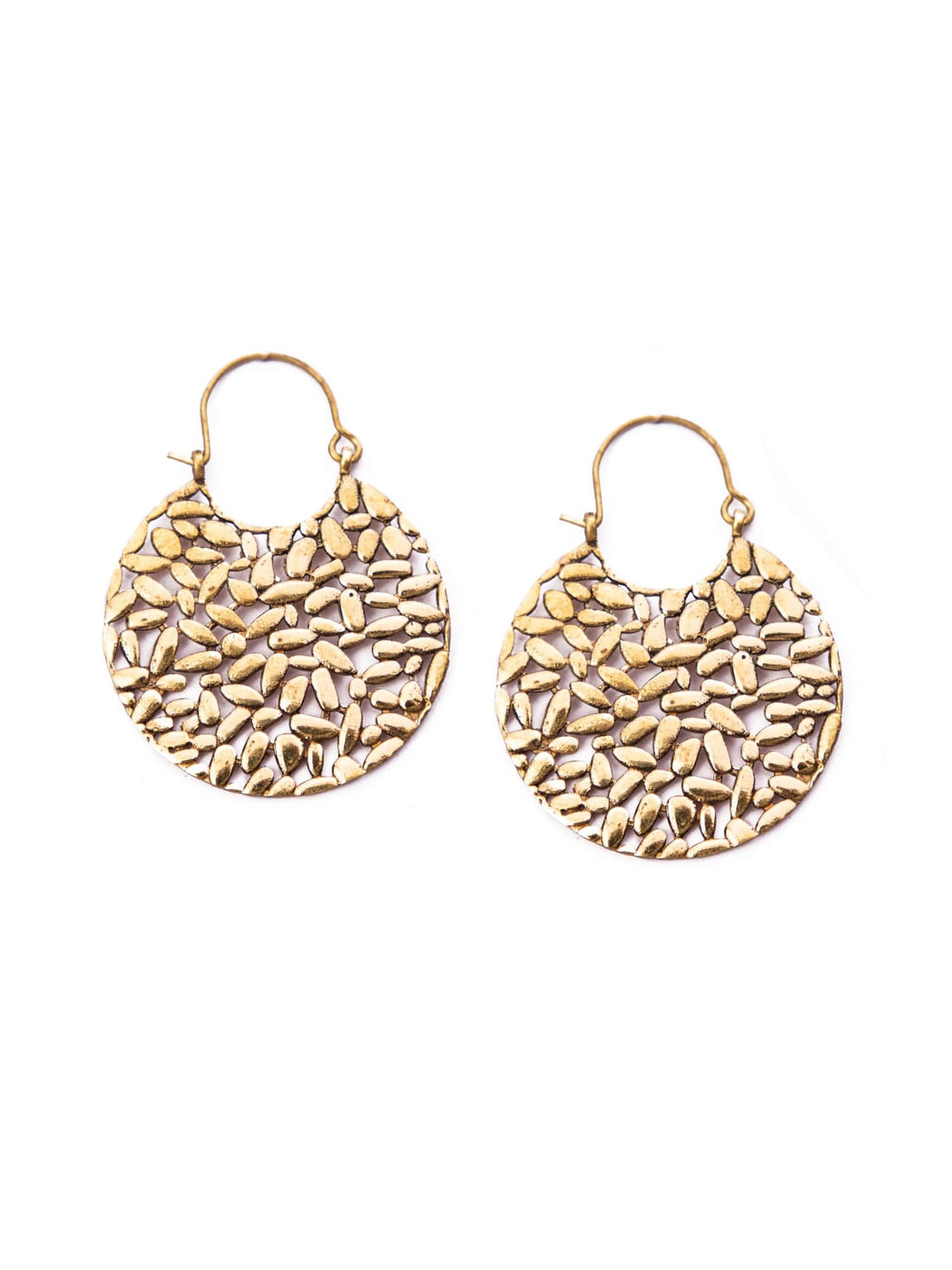 Party Wear Hoops Earrings - Western Gold-Plated Brass Earrings By Studio One Love