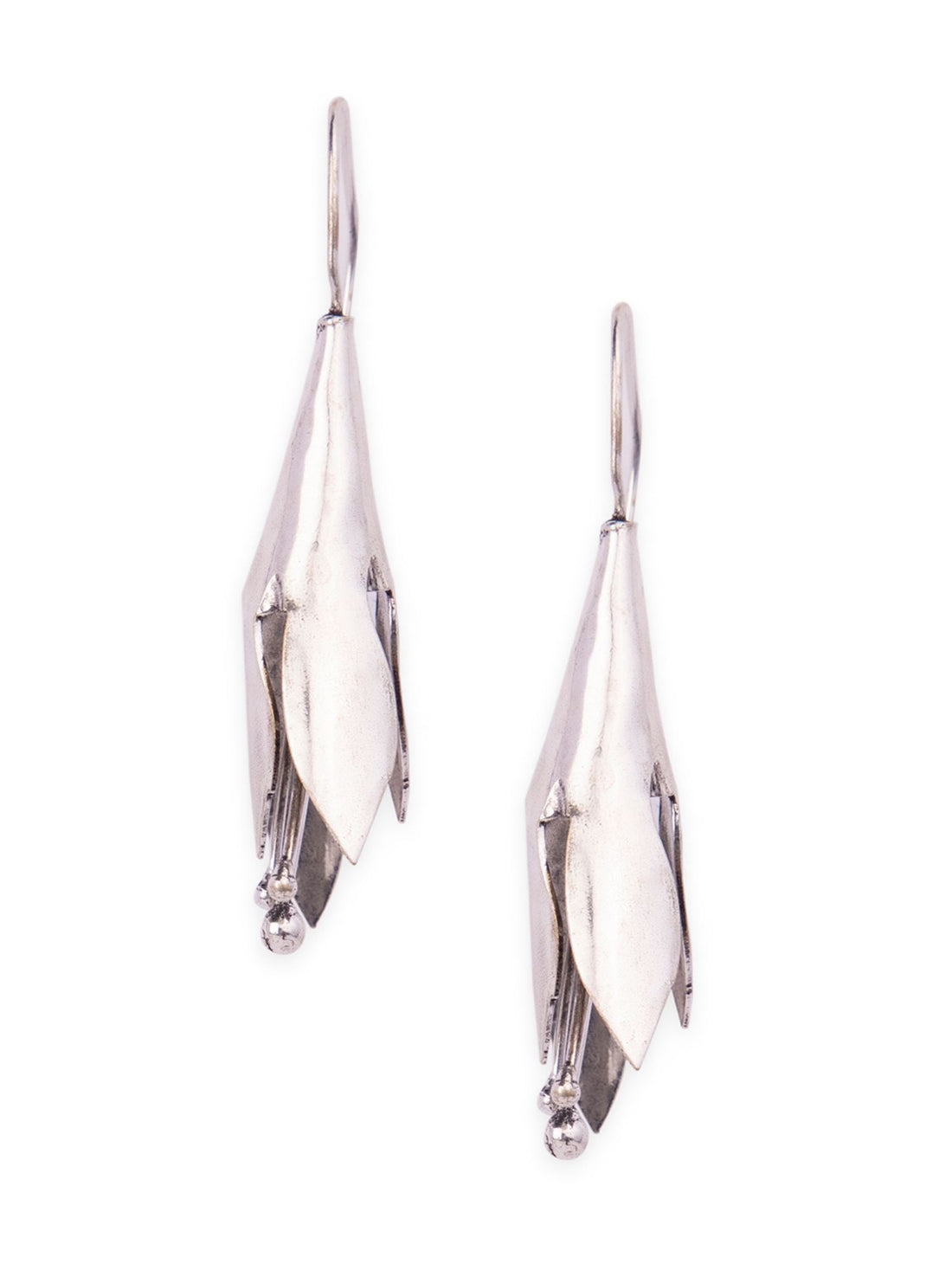 Daily Wear Drops and Danglers Earrings - Minimal Silver-Plated Brass Earrings By Studio One Love