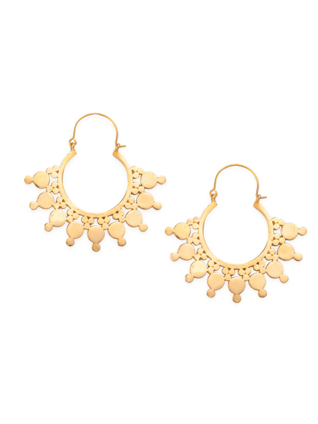 Festive Wear Hoops Earrings - Traditional Gold-Plated Brass Earrings By Studio One Love