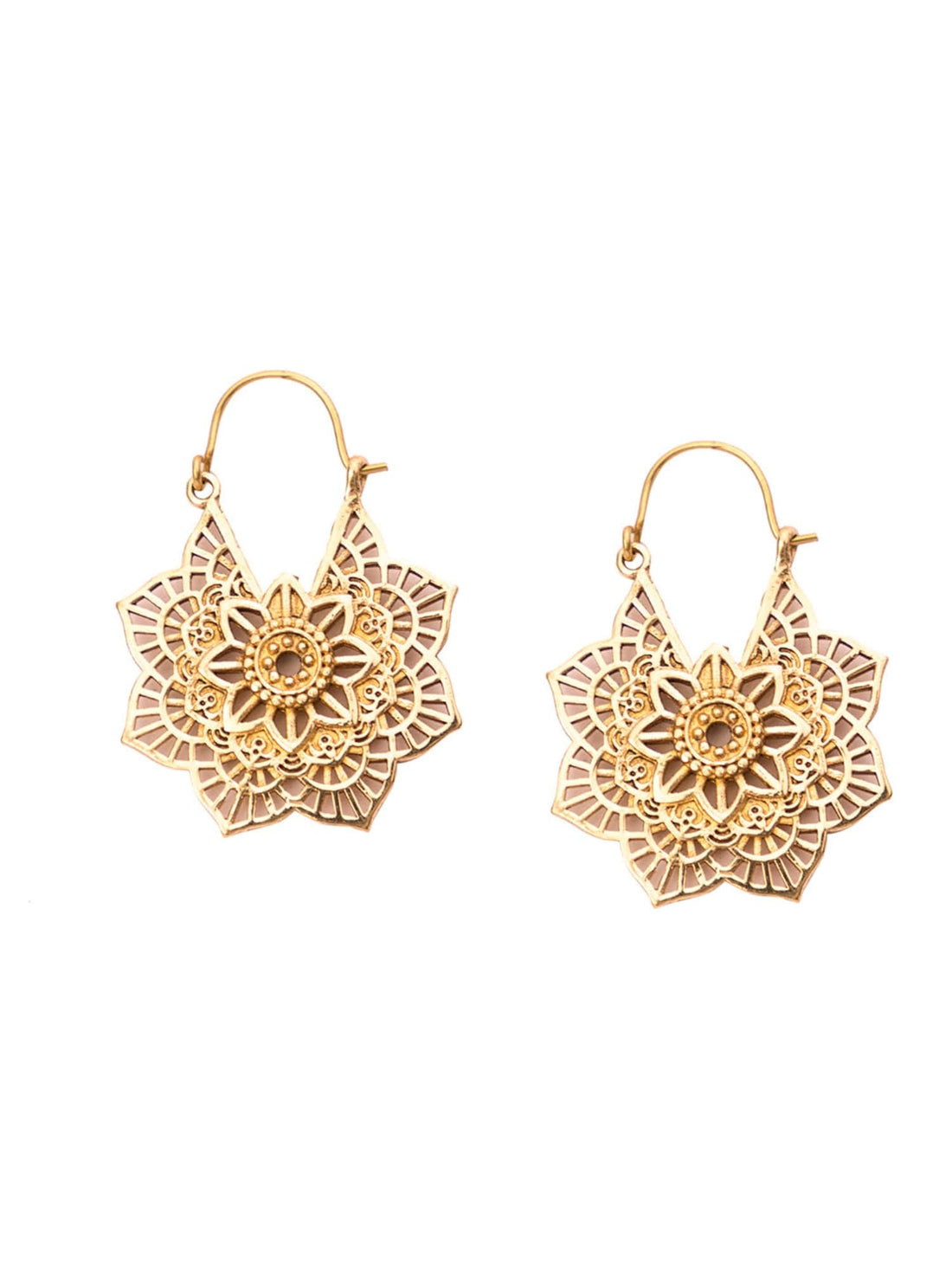 Festive Wear Hoops Earrings - Traditional Gold-Plated Brass Earrings By Studio One Love