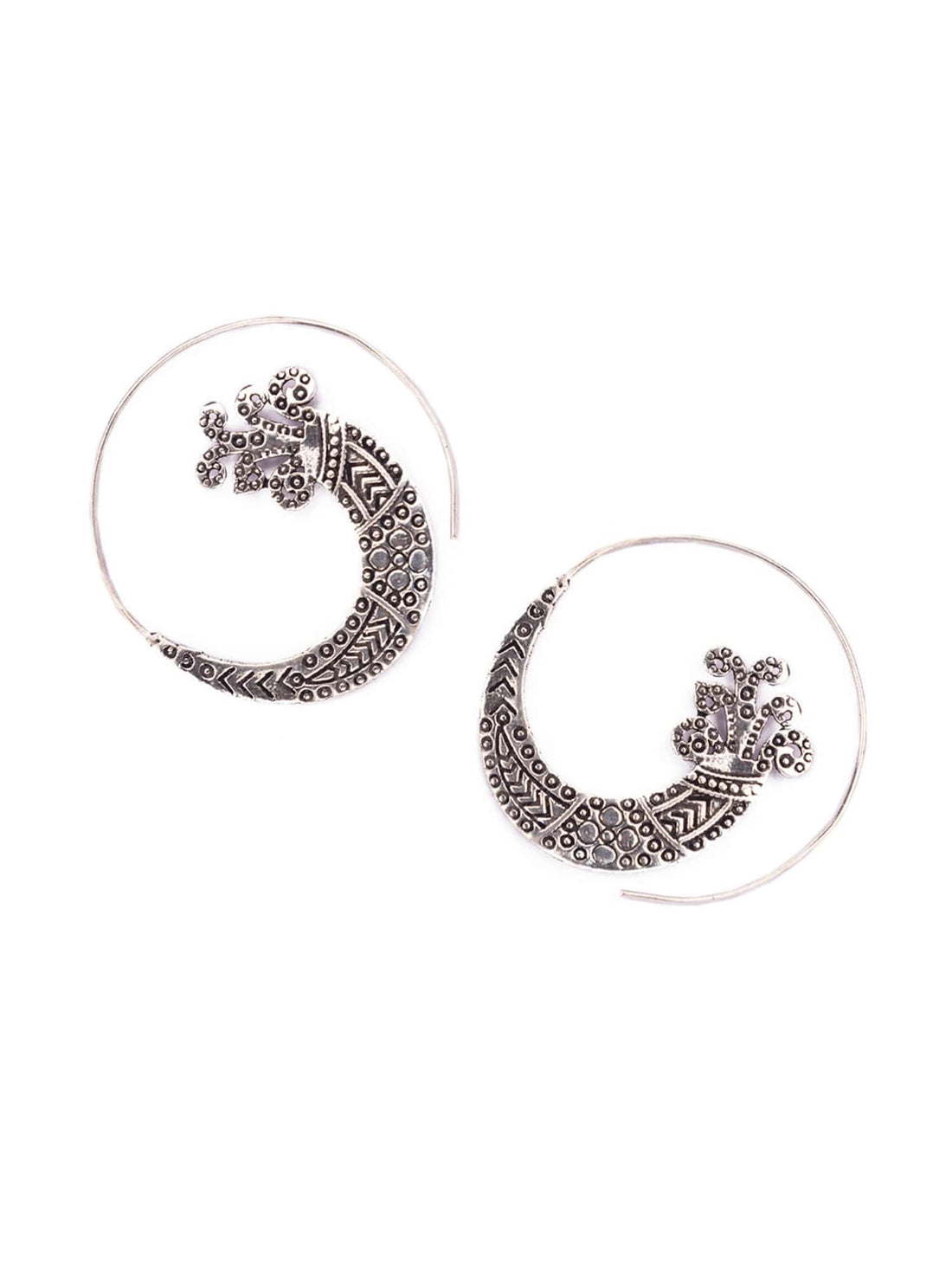 Party Wear Hoops Earrings - Party Elegance Silver-Plated Brass Earrings By Studio One Love