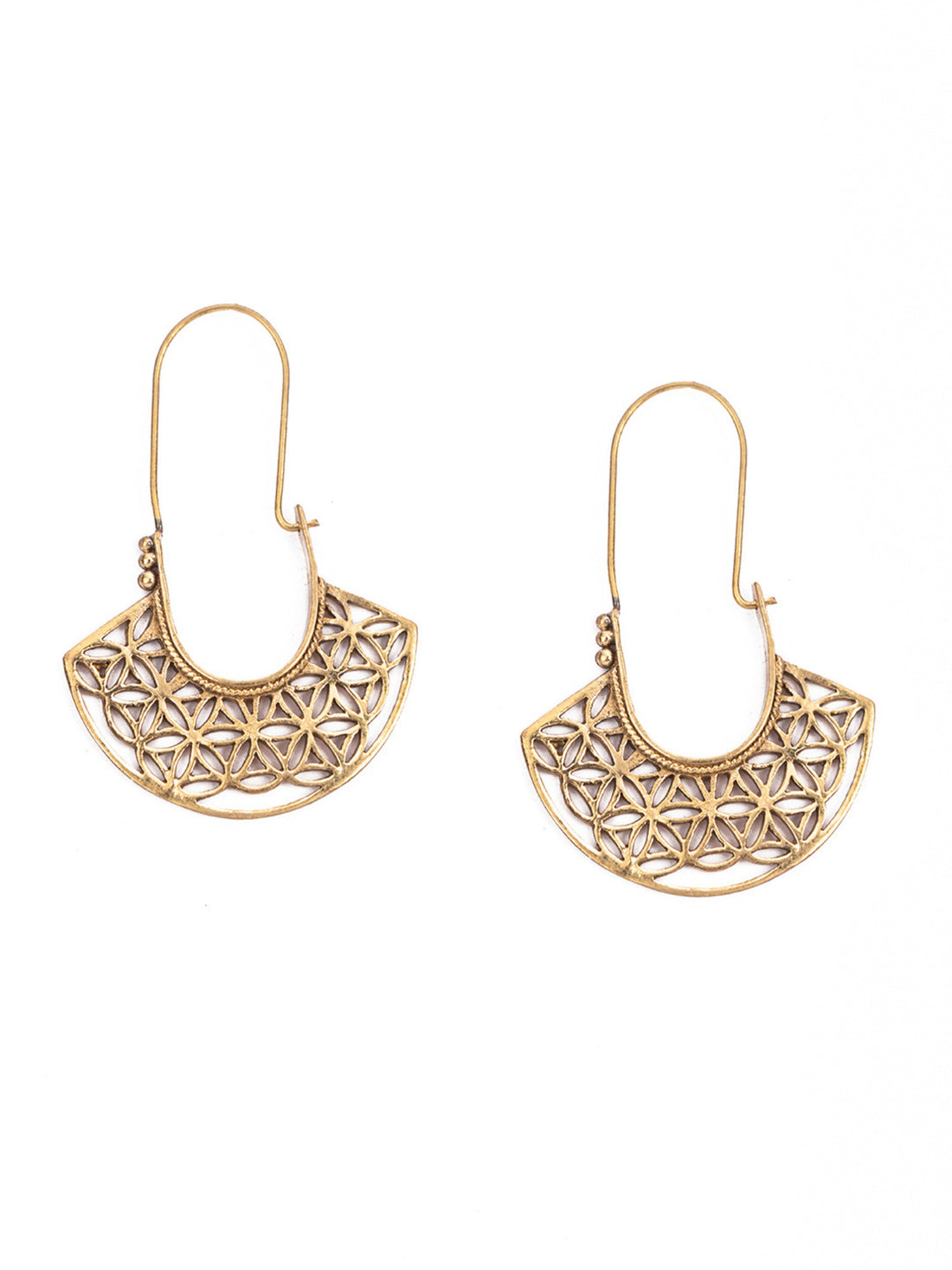 Festive Wear Hoop Earrings - Western Gold and Silver-Plated Brass Earrings By Studio One Love